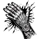 crip gang hand tattoo design idea