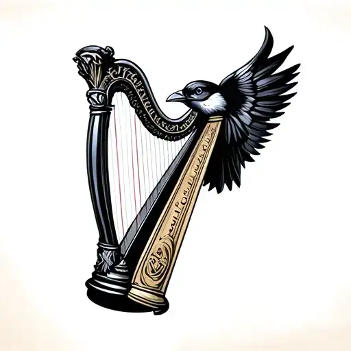 Guinness (harp/bird) and formula 1  tattoo design idea