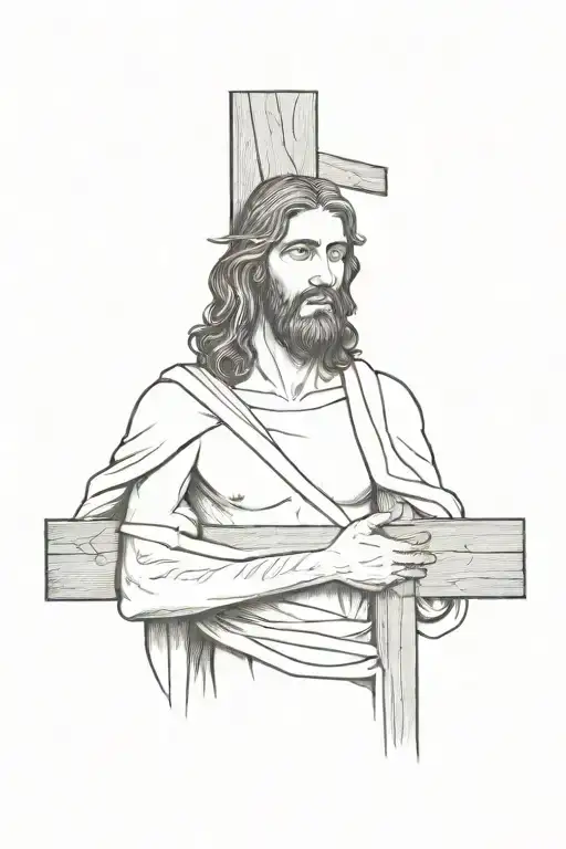 Jesus carrying the cross tattoo design idea