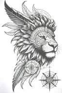 roaring lion; eagle; sunset on beach with palm trees; Nigerian mask; rose; compass tattoo design idea