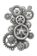 broken clock gears tattoo design idea