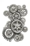 broken clock gears tattoo design idea