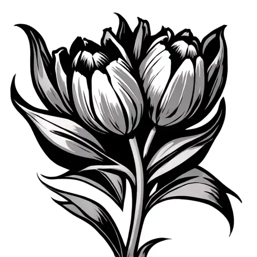 cleveland guardians with tulip tattoo design idea