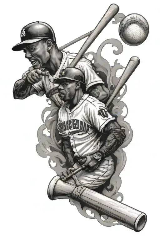 Dominican culture: domin, food, baseball and music tattoo design idea