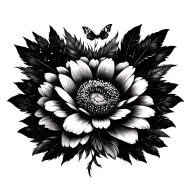 March birth flowers, September birth flower, feather, butterflies tattoo design idea