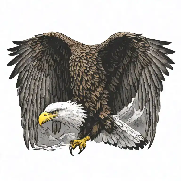 eagle flying tattoo design idea