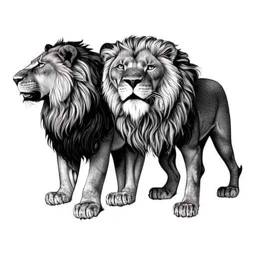 3 lions tattoo design idea