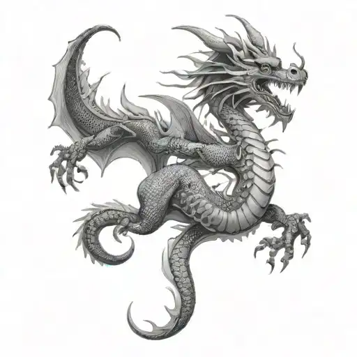 "A highly detailed Yakuza-style full-body tattoo covering the back and shoulders, featuring a powerful dragon with intri tattoo design idea