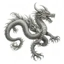 "A highly detailed Yakuza-style full-body tattoo covering the back and shoulders, featuring a powerful dragon with intri tattoo design idea