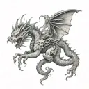 "A highly detailed Yakuza-style full-body tattoo covering the back and shoulders, featuring a powerful dragon with intri tattoo design idea