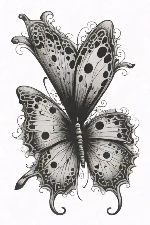 semicolon butterfly surounded by thoughts tattoo design idea