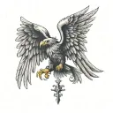 double headed eagle wings tattoo design idea