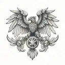 double headed eagle wings tattoo design idea