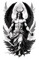  the Archangel Michael who looks stone like defeated Satan and his followers during their rebellion in heaven. tattoo design idea