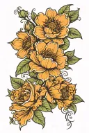 april august and october birth flowers tattoo design idea