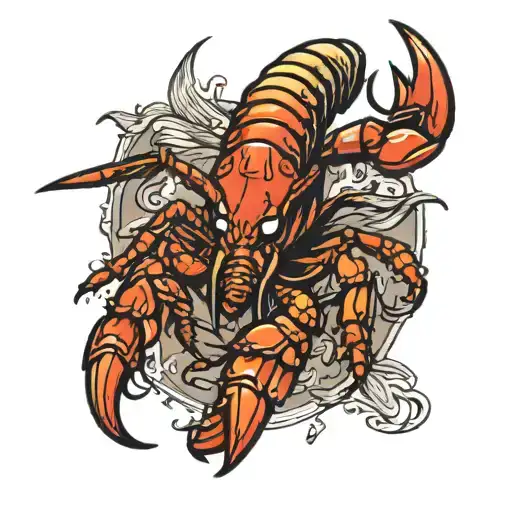 crawfish in a hanker chief tattoo design idea