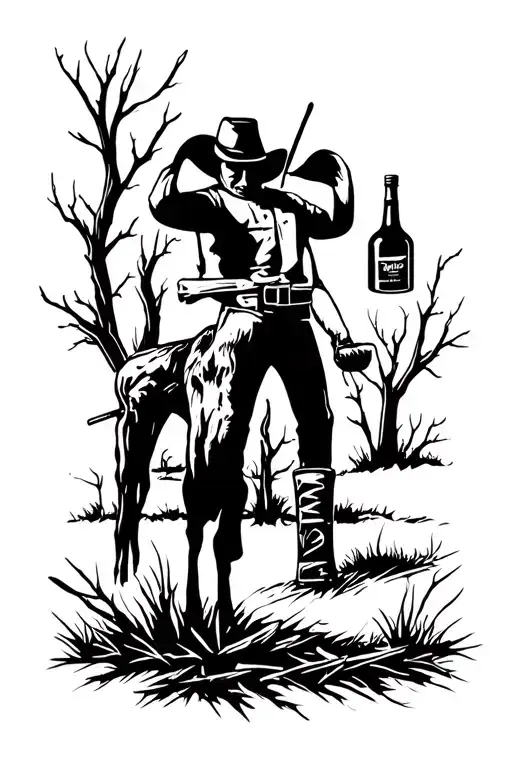 redneck, moonshine, hunting tattoo design idea