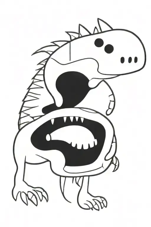 Dinosaur skeleton tattoo design idea