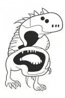 Dinosaur skeleton tattoo design idea