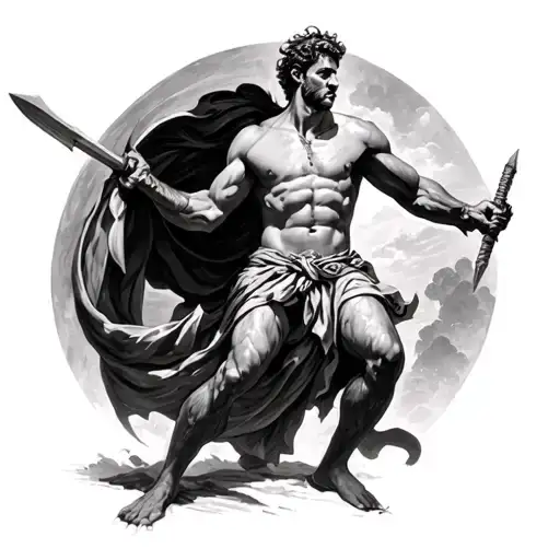 David slaying Goliath tattoo design idea