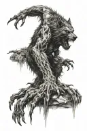 werewolf coming tattoo design idea