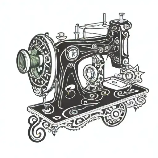 sewing machine tattoo design idea