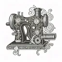 sewing machine tattoo design idea