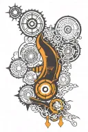 black mesa, combine, half-life logo and aperture science logo among each other with ornament tattoo design idea