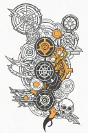 black mesa, combine, half-life logo and aperture science logo among each other with ornament tattoo design idea