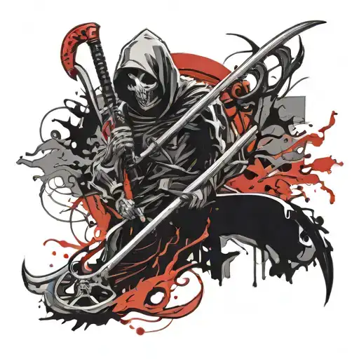 reaper holding a scythe tattoo design idea