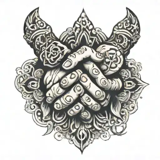 praying hands tattoo design idea