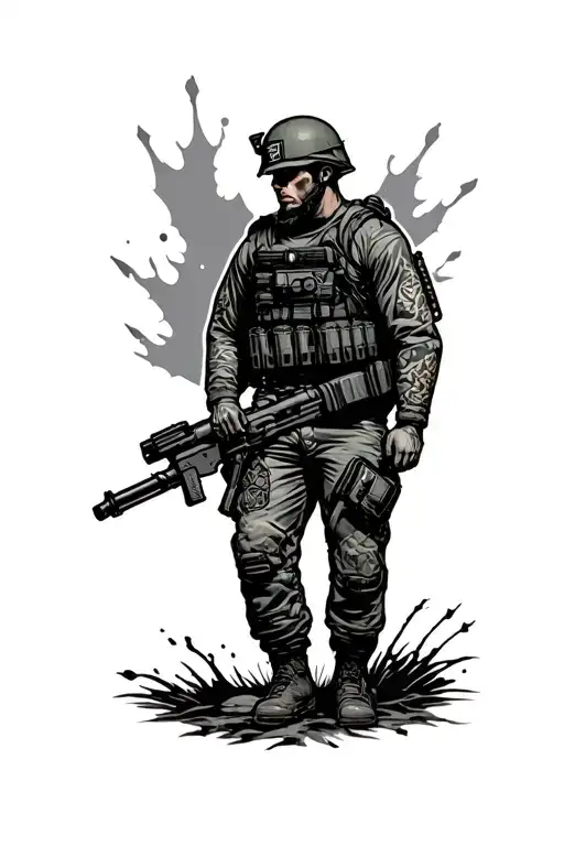 military ptsd tattoo design idea