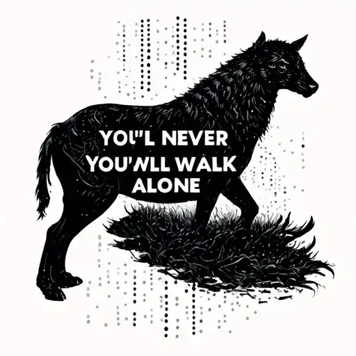 "you'll never walk alone" in morse code with minimalist backdrop tattoo design idea