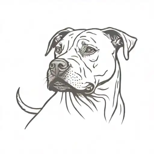 old female black pit bull tattoo design idea
