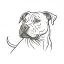 old female black pit bull tattoo design idea