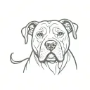 old female black pit bull tattoo design idea