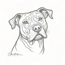 old female black pit bull tattoo design idea