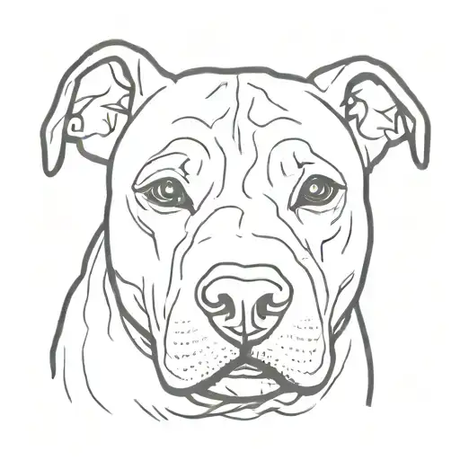 old female black pit bull tattoo design idea