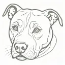 old female black pit bull tattoo design idea
