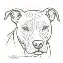 old female black pit bull tattoo design idea