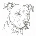 old female black pit bull tattoo design idea