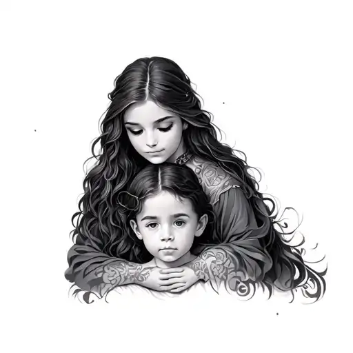 Mother and son Luka tattoo design idea