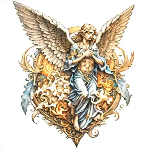 arch angel michael tattoo design idea