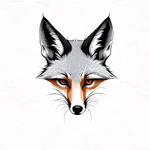 grey fox 1800s tattoo design idea
