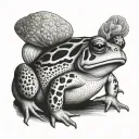 toad standing tattoo design idea