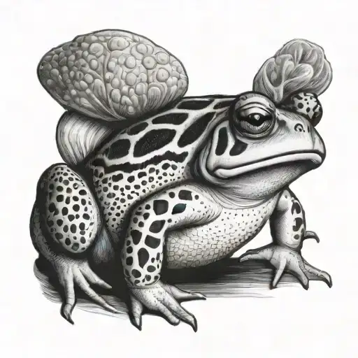 toad standing tattoo design idea