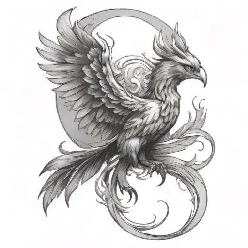 phoenix Rising from the ashes tattoo design idea
