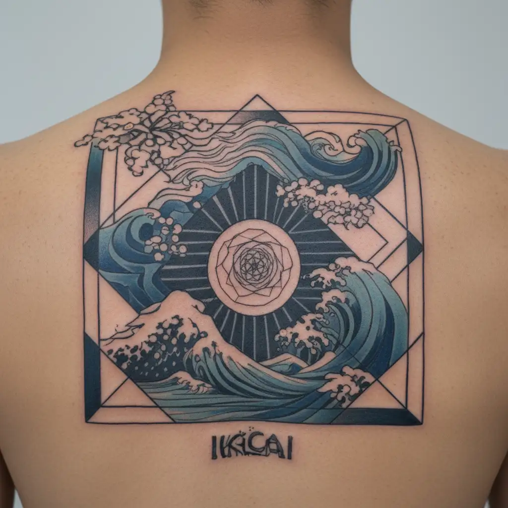 Ikigai Kaizen Wave tattoo design idea
