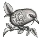 kiwi bird wrapped tattoo design idea