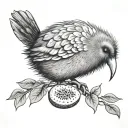 kiwi bird wrapped tattoo design idea